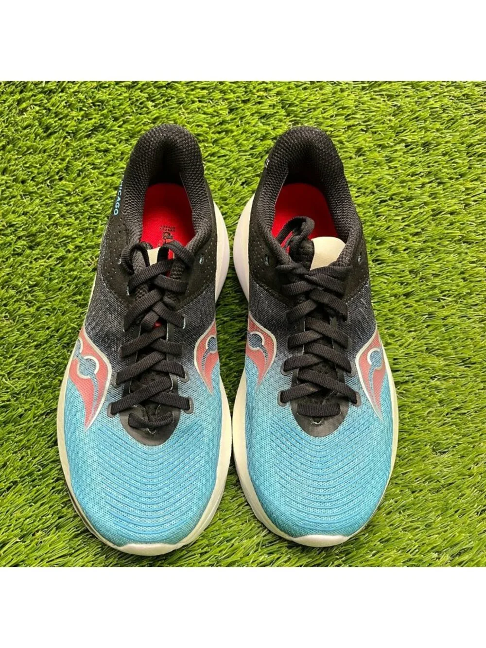 Saucony Kinvara Pro Chicago Womens Size 6.5 Blue Black Running Shoes Sneakers